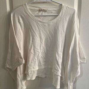 We The Free white Flowy cropped t shirt